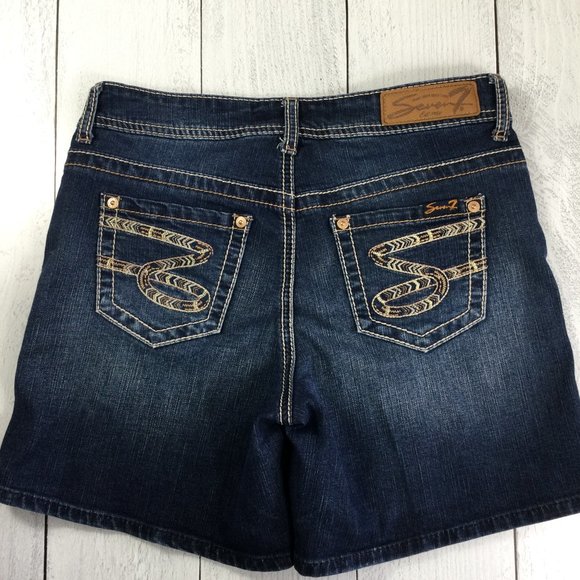 Seven7 Dark Wash Jean Shorts, Size 4, EUC - Picture 3 of 7